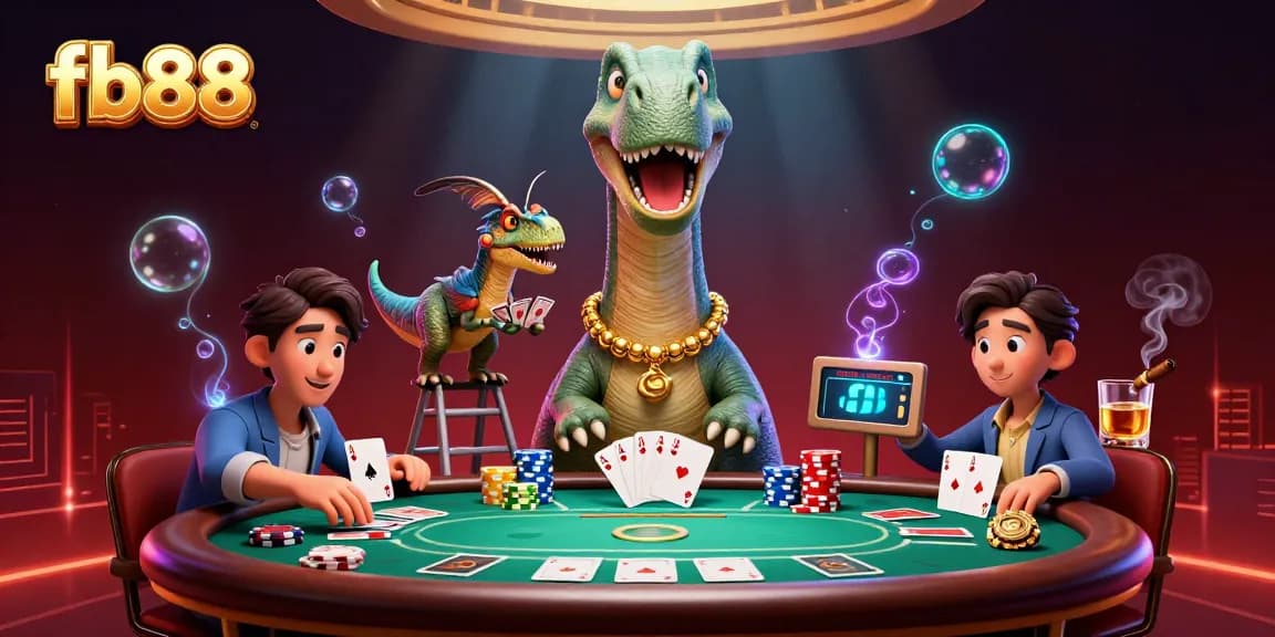 Experience the thrill of fb88 with a vibrant 3D casino illustration showcasing dynamic gaming action.