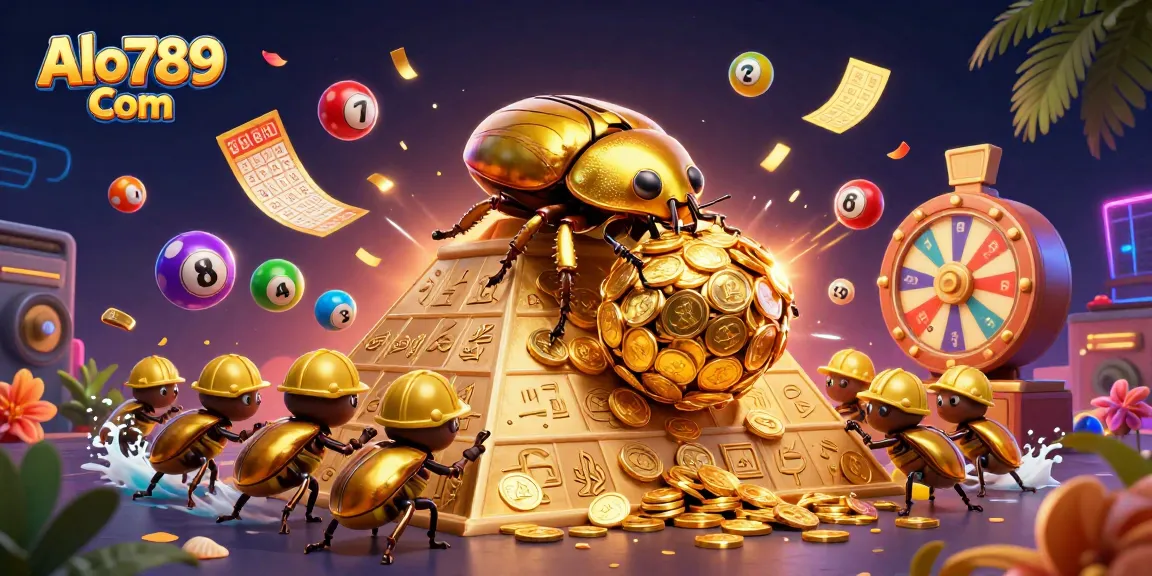 Engage in thrilling gameplay on Alo789 Com with our vibrant casino-inspired illustration featuring dynamic elements.